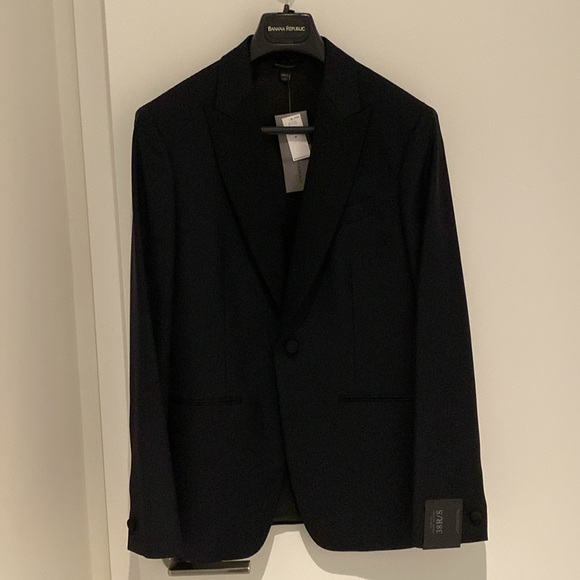 NWT Banana Republic, navy blue and black tuxedo jacket only, 38R Slim Fit - Picture 16 of 16